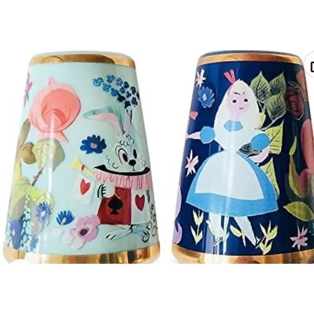 NWT❤️Disney Alice in Wonderland by Mary Blair Salt and Pepper Shaker Set